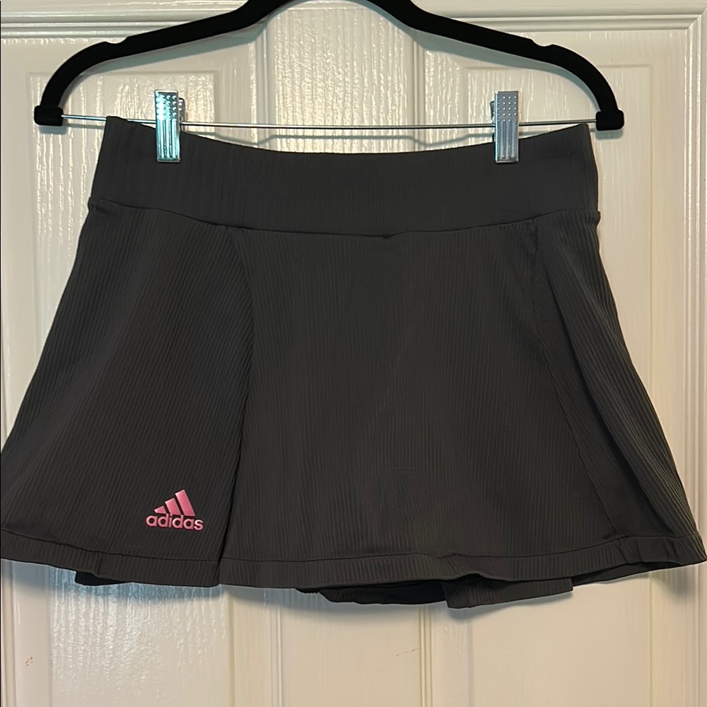 Adidas Charcoal Skort with Pink Accent